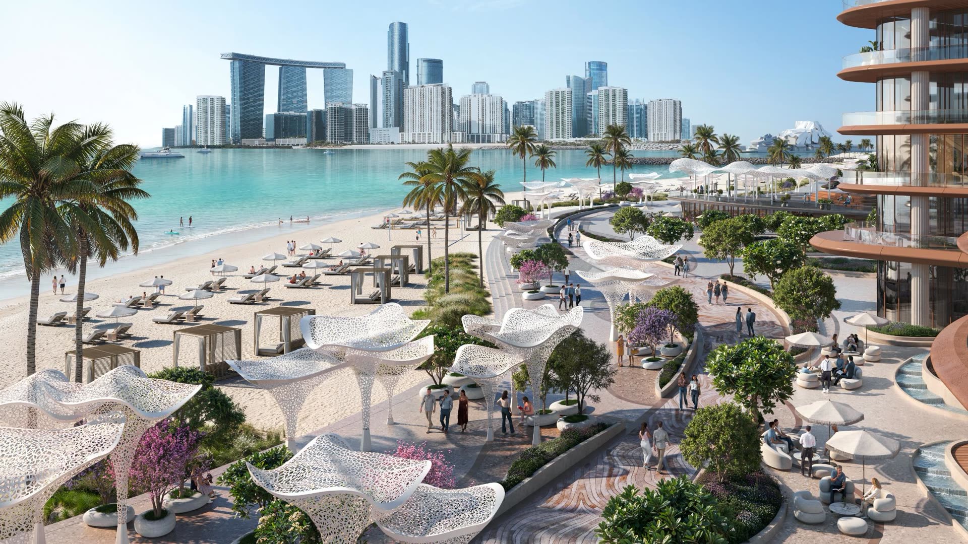1km waterfront promenade with restaurants